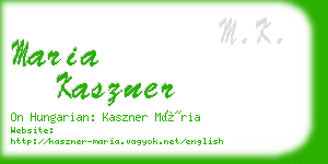 maria kaszner business card